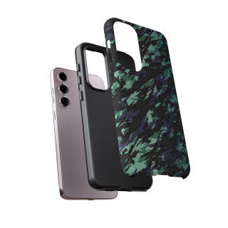 Teal Black Abstract Camo Phone Case 138