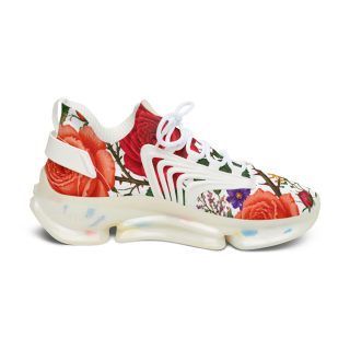 Vintage Rose Floral Mesh Sneakers | Floral Pattern Athletic Shoes 9