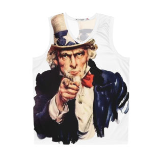 Uncle Sam Pointing Basketball Jersey | Patriotic Americana All-Over Print 2