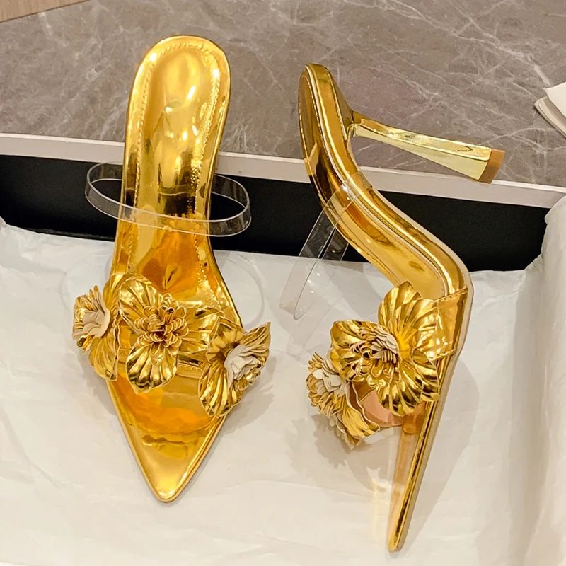 Women's Clear PVC Heeled Mules | Summer Party Slides