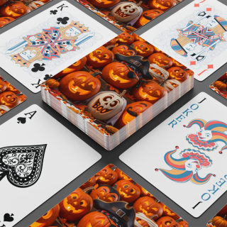 Jack-o'-Lantern Halloween Poker Playing Cards | Spade Ace Design 6