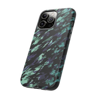 Teal Black Abstract Camo Phone Case 106