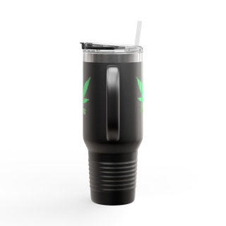 Organic cannabis leaf travel mug, 40oz insulated tumbler 20