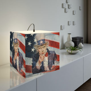 Uncle Sam Pointing Light Cube Lamp | Patriotic American Flag Lighting 10