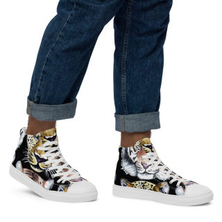 Men's High-Top Canvas Shoes "Lion Print" 20