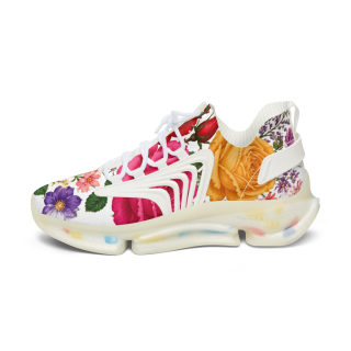 Vintage Rose Floral Mesh Sneakers | Floral Pattern Athletic Shoes 11