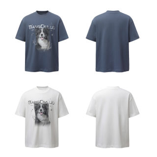 Border Collie Portrait Print T-Shirt 5