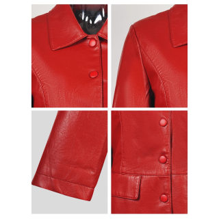 PU Mid-Length Lapel Slim Fit Jacket 4