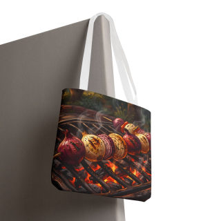 Grilled Vegetable Kabob Tote Bag | BBQ Skewers, Summer Cookout Market Tote 108