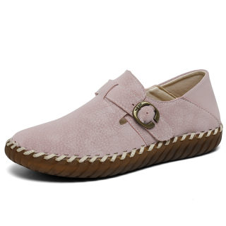 Soft Cowhide Leather Slip-On Shoes | British Style Women's 5