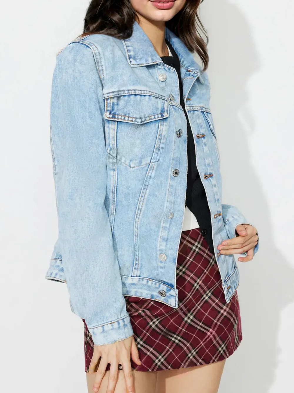 Fashionable Casual Loose Denim Jacket for Women | Trendy Girl Style 5