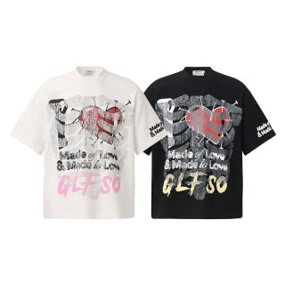 Skeleton Graffiti 'Love' Print Short Sleeve T-Shirt | American Vintage 5