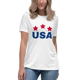 Women's Relaxed T-Shirt «USA» 6