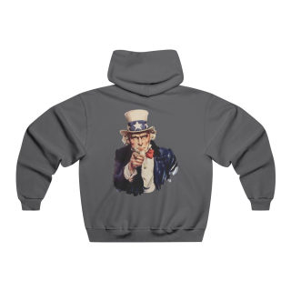 Uncle Sam Pointing Hooded Sweatshirt | Patriotic American Flag Graphic 14