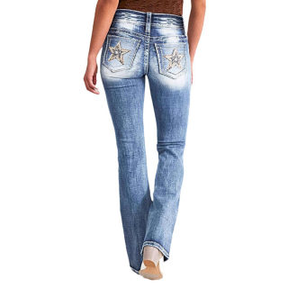 Embroidered Denim Pants, Straight Leg, Stretch 5