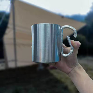 Outdoor Mountaineering Carabiner Cup | Stainless Steel Camping Water Cup 3