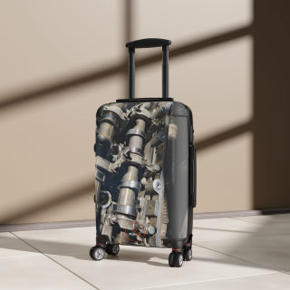 Car Camshaft Print Suitcase | Travel Luggage with Engine Part Motif 10