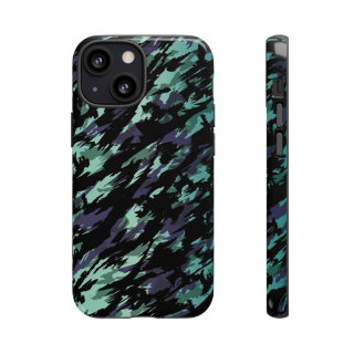Teal Black Abstract Camo Phone Case 32