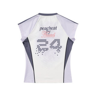 Dalmatian Print V-Neck Sleeveless Cropped Top | Sporty Color Block 2