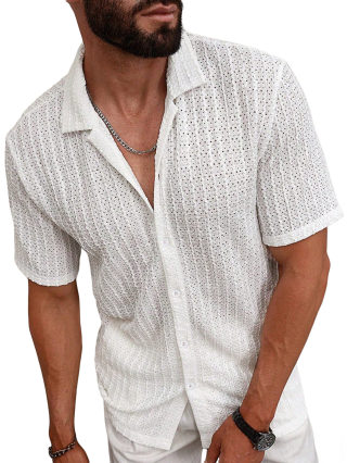 Men's Summer Button-Down Shirt | Ventilated Casual Design 6