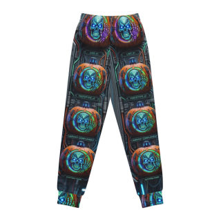 Neon Skull Pumpkin Kids Joggers 3