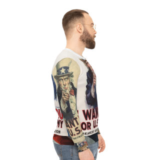 I Want You for U.S. Army Poster Sweatshirt | Vintage Uncle Sam All-Over Print 5