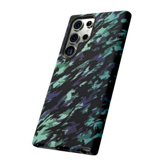 Teal Black Abstract Camo Phone Case 109