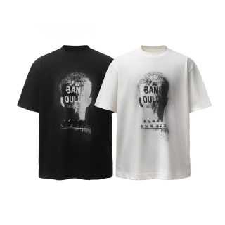 Sanskrit Letter Cross Print Distressed T-Shirt 5