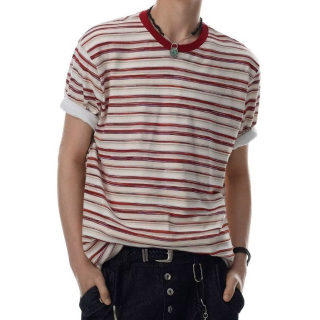 Round Neck Striped Short Sleeve T-Shirt