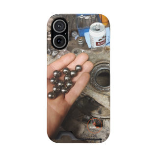 Hand holding ball bearings phone case