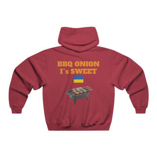 BBQ Onion Skewer Hooded Sweatshirt | Grilling Kyiv Ukraine Flag 16