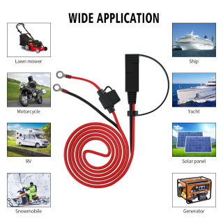 SAE to O-Type Terminal Extension Cable | Photovoltaic Solar Panel Power Cord, 1.4m 4
