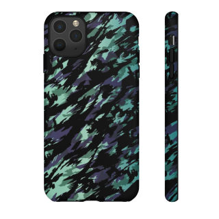 Teal Black Abstract Camo Phone Case 15