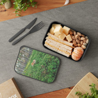 Golden Retriever in the Forest PLA Bento Box with Band and Utensils 5