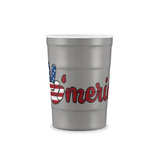 American peace sign recyclable steel cup 2