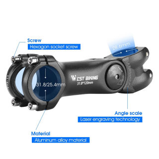 Adjustable Bicycle Handlebar Stem | 60° Angle Aluminum Alloy Riser 4