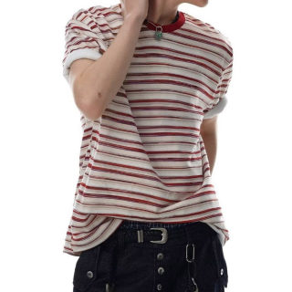 Round Neck Striped Short Sleeve T-Shirt 3