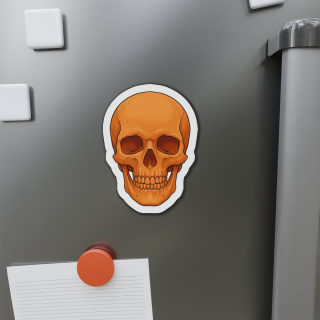 Orange Skull Die-Cut Magnet | Halloween Skull Refrigerator Magnet 5