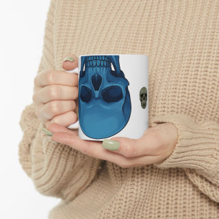 Blue and Orange Skull Pattern Mug | Ceramic Coffee Mug 16