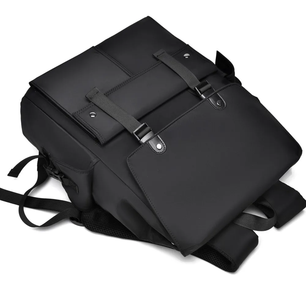 PU Leather Multi-Pocket Backpack with Adjustable Straps 5
