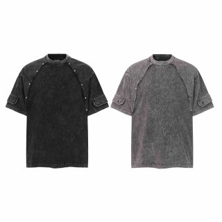 Vintage Distressed Rivet Short Sleeve T-Shirt 5