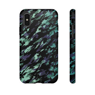 Teal Black Abstract Camo Phone Case 5