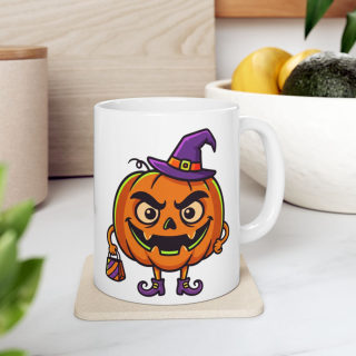 Trick or Treat Pumpkin Candy Mug | Halloween Ceramic Coffee Cup 14