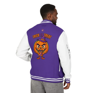 Trick or Treat Jack-o'-Lantern Letterman Jacket | Halloween Varsity Jacket 73