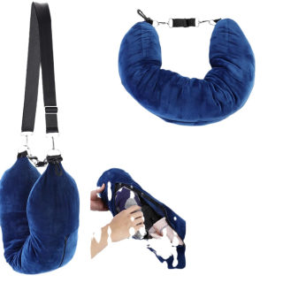Travel Pillow — Fillable with Clothes, Soft Plush U-Shaped Neck Pillow 6