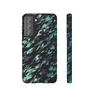 Teal Black Abstract Camo Phone Case 49