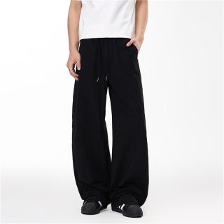 Solid Color Loose Wide Leg Floor Pants 4