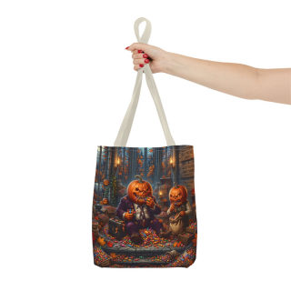 Jack-o'-Lantern Candy Haul Tote Bag | Halloween Pumpkin Scene 55