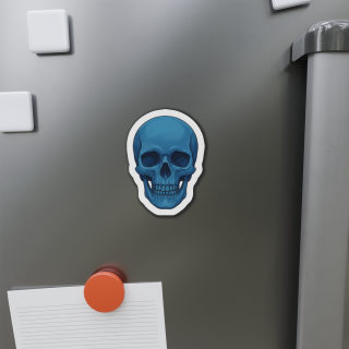 Blue Skull Die-Cut Magnet 4