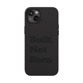 "Built, Not Born" PU Leather Phone Case | Debossed Text, Black 9